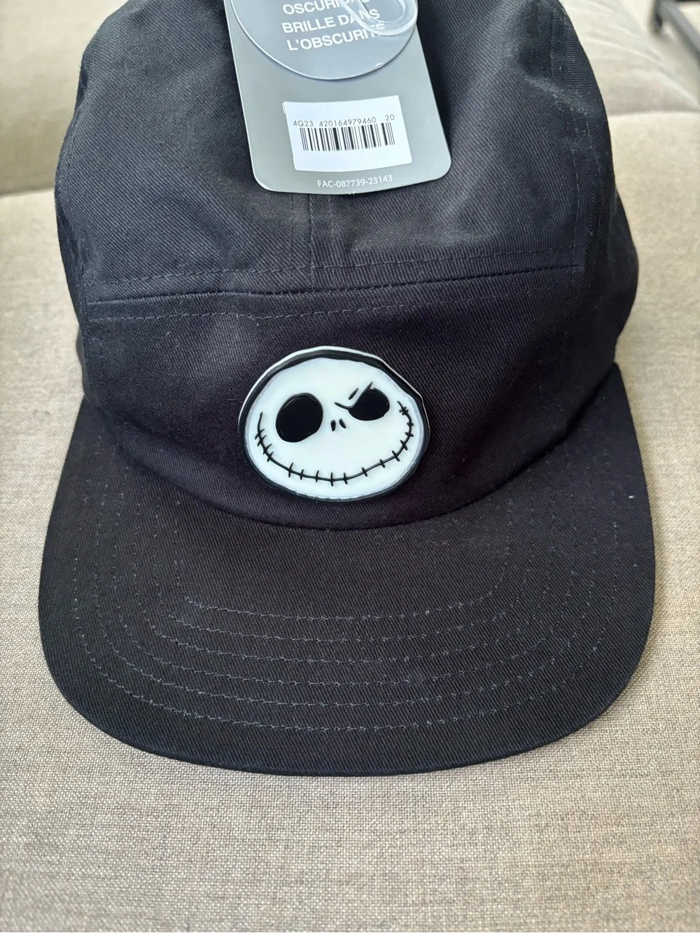 Disney Nightmare Before Christmas Jack Skellington Glow Dark Hat Cap NWT
